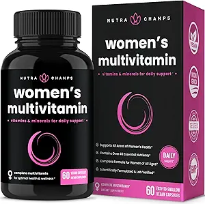 NutraChamps Femminile Integratore Multivitaminico Giornaliero - Capsule Vegan con Biotina, Vitamine A B C D E K, Calcio, Zinco, Luteina, Magnesio - Multiminerale Premium Multivitamina per le Donne