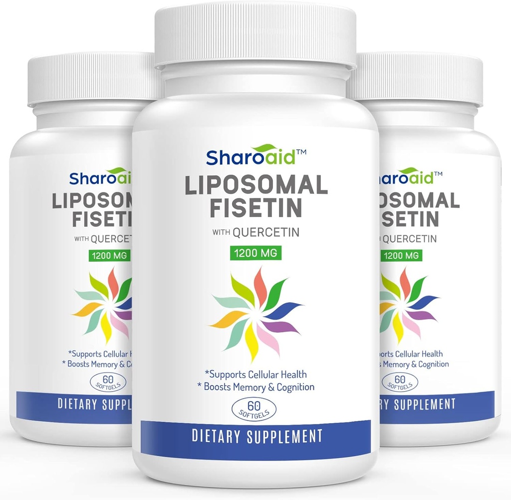 Fissina Liposomica con Quercetin Supplementi 1200 mg per porzione, polifenoli ad alto assorbimento Antiossidanti per le donne, maschio, non OGM, senza glutine, 3 bottiglie-180 Softgels