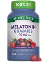 Natura Verità Melatonina Gummies | 10mg | 140 Count | Berry Flavor | Vegan, Non OGM & Gluten Supplemento gratuito per adulti