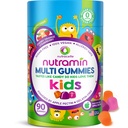 Nutracelle NUTRAMIN Sugar-Free, Allergeni-Free 100% Vegan Gummy Multivitaminici per bambini - Gummie naturali di grande gusto i vostri bambini ameranno - 90 Conte Bottiglia