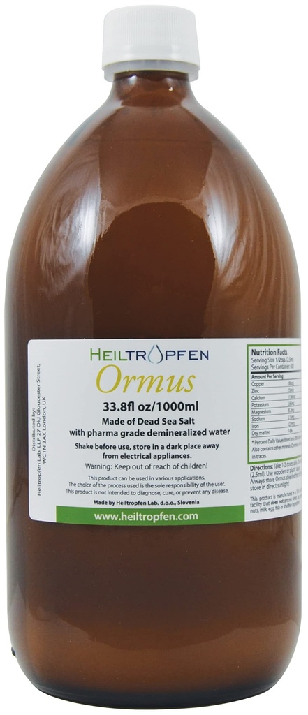 Ormus 33.8 Fl Oz - 1000 ml | Orme concentrato | Minerali atomici | Heiltropfen®