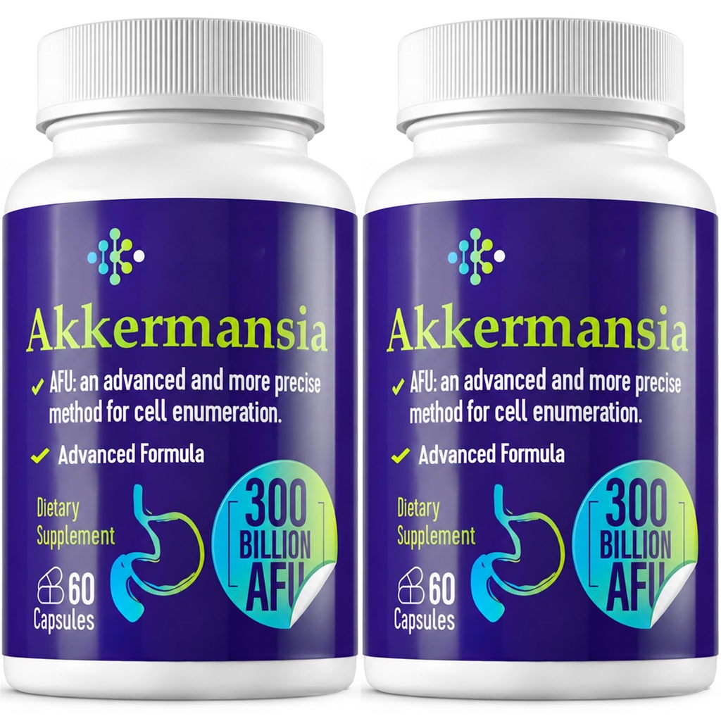 300 Billion AFU Akkermansia Probiotic for Women & Men, Akkermansia Muciniphila for More Akkermansia Production, Digestive, Gut & Immune, Gut Digestive Lining Function, 120 Count
