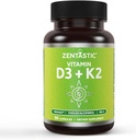 Zentastic Vitamin D3 K2, 5000IU & 200mcg, Vitamin D & Patentiertes MK7 & MK4 für 3-in-1 Complex Support - Vegetarisch, Non-GMO, 90 Caps