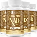 1500 MG Liposomal NAD+, 98%+ Assorbimento, NAD+ Supplemento per le donne e gli uomini con TMG, per la difesa dell'invecchiamento, l'energia cellulare, la funzione di cuore e cervello, la longevità, 240 Softgels