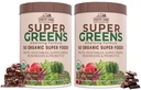 COUNTRY FARMS Super Greens Chocolate Flavor, 50 Bio Super Foods, USDA Organic Drink Mix, Früchte, Gemüse, Super Greens, Pilze & Probiotika, unterstützt Energie, 40 Servierungen, 10.6 Oz, 2 Pack