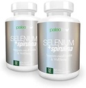 Boost Concentration, mémoire et énergie avec Sélénium Premium + Spiruline - Supplément Antioxydant Premium pour la fonction cérébrale - 120 jours d'approvisionnement (120 capsules) - (2-pack)