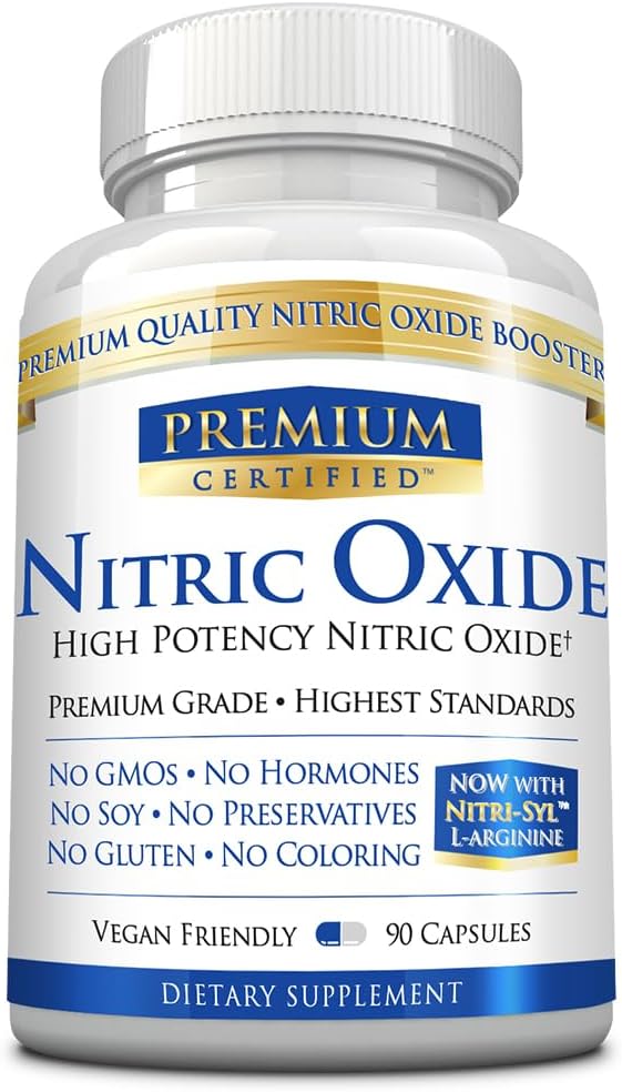Oxyde nitrique Premium - Mélange L-arginine de 1680 mg, AAKG, AKIC, Mono & Malate - Vegan Friendly - 90 capsules - 1 mois d'approvisionnement