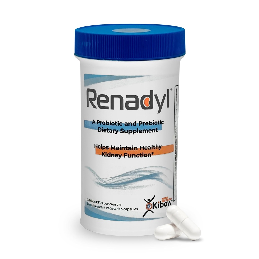 Renadyl Kidney Probiotic Supplement | Urea, Creatinin, & Uric Acid Support | 45 Billion CFUs | Klinisch getestet, Non-GMO, & Made in USA, 60 Kapseln (1 Flasche, 1 Monat Versorgung)