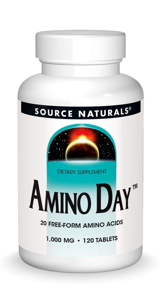 Sorgente Naturals Amino Day - 20 Aminoacidi Forma Gratis Supporta la dieta di qualità durante la nutrizione - 120 compresse