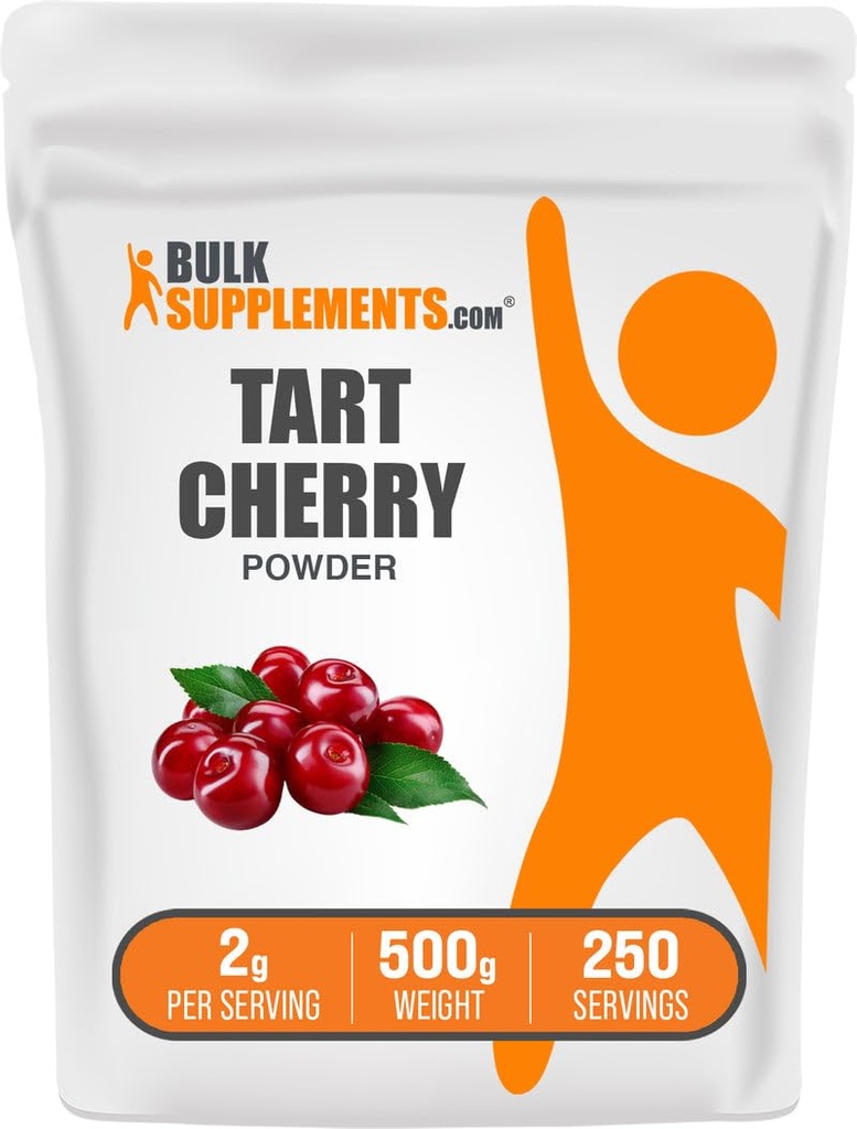 BulkSupplements.com Polvere di ciliegia Tart - polvere di frutta, integratori di ciliegia Tart - Sorgente antiossidante, senza glutine & No Aggiunto Zucchero, 2g per porzione, 500g (1.1 lbs) (Pack di 1)