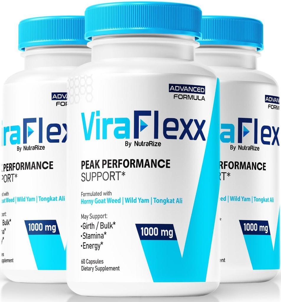 NutraRize (3 Pack ViraFlexx für Herren, Pro Capsules, Male Performance Support 500mg, Alle natürlichen Nahrungsergänzungsmittel zur Unterstützung Gesamtgesundheit, Vira Flexx Bewertungen (180 Kapseln)