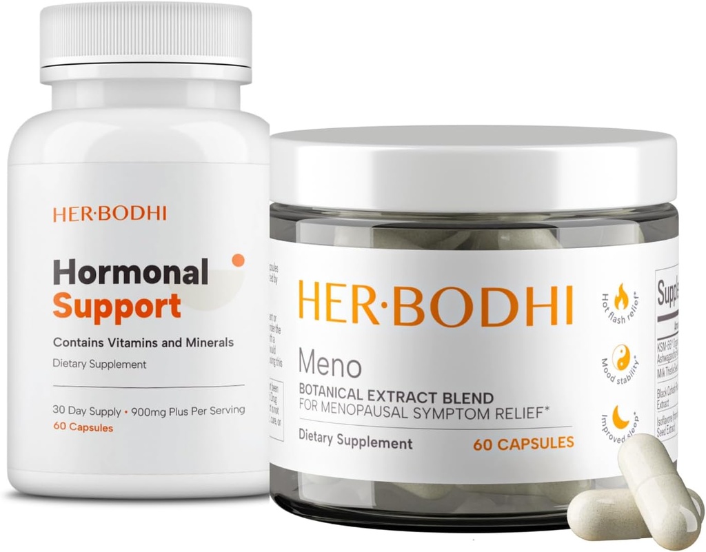 Meno & integratori di supporto ormonale - Menopausa bilancia ormonale per le donne (60 caps) & supplemento di equilibrio di ormone per le donne, PMS supplemento di supporto (60 caps), 2 articoli