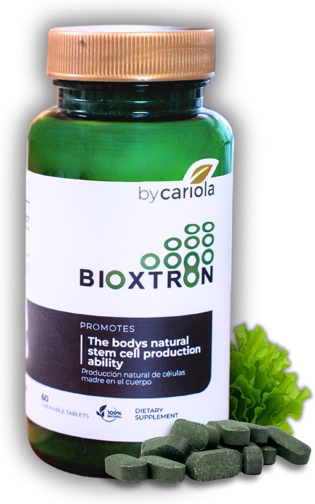 Bioxtron Natural Stem Cell Supplement Chewable Tablets - Spirulina, Chlorella, AFA - Supporta energia, giunto, muscolo, salute immunitaria - Stem Cell Regenerator - 60 compresse (30 Serve)