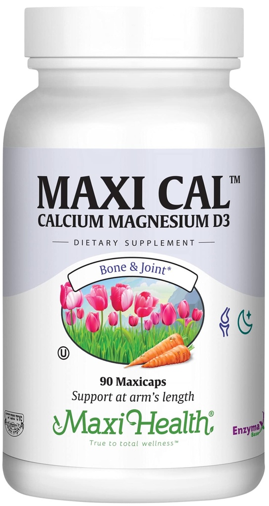 Maxi Health Calcium 1000 mg Supplement mit Vitamin D3 (1000 IU) und Magnesium (500 mg) - Knochen, Zähne und Gelenkunterstützung für Männer und Frauen - 90 Kapseln
