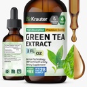 BIO KRAUTER Green Tea Extract Liquid Drops - Green Tea Supplements - Antioxidans Quelle - Alkohol und Zucker frei - 2 Fl.Oz.