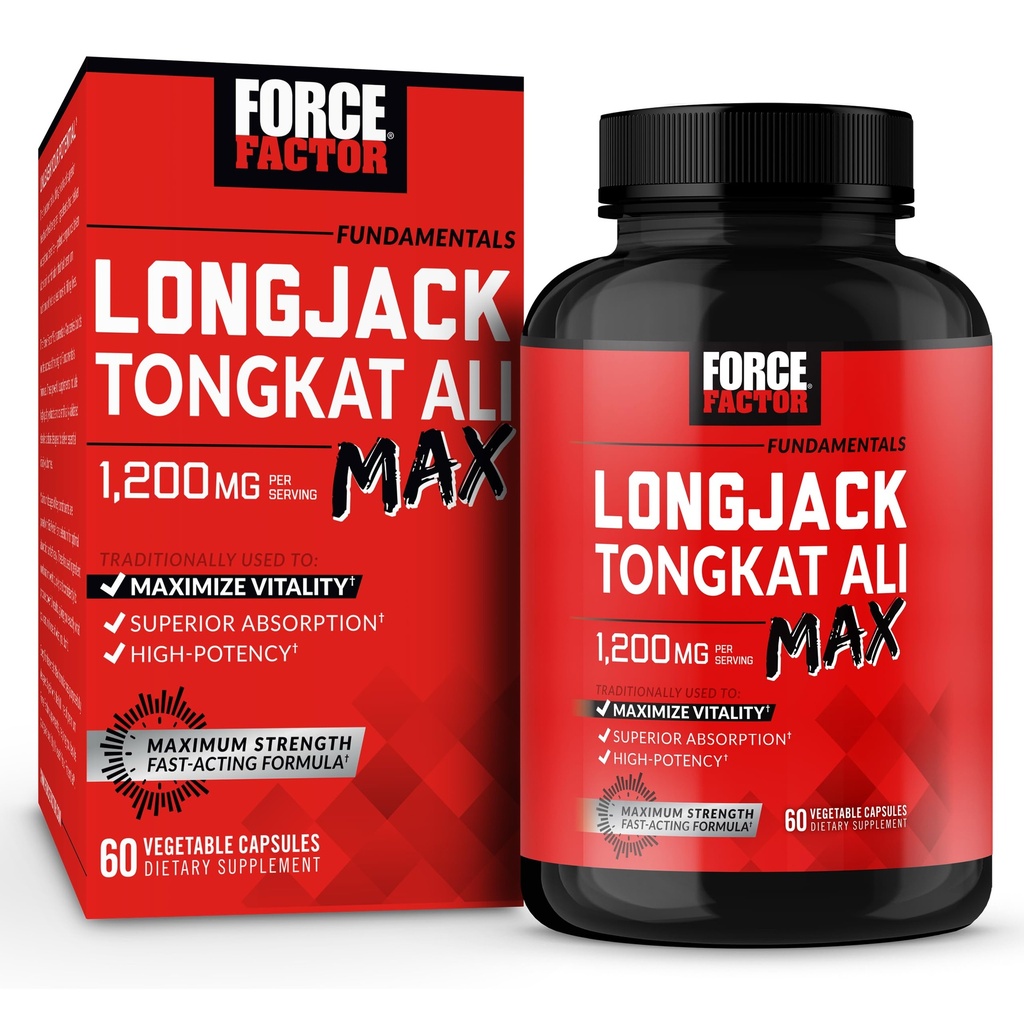 Kraftfaktor Longjack Tongkat Ali Max für Männer, männliche Stamina und Vitalitätsergänzung mit Tongkat Ali Extract und Key Natural Ingredients for Superior Absorption, 1200mg, 60 Kapseln hergestellt
