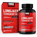 Facteur de Force Longjack Tongkat Ali Max pour les hommes, l'endurance masculine et supplément de vitalité fait avec l'extrait de Tongkat Ali et ingrédients naturels clés pour l'absorption supérieure, 1200mg, 60 Capsules