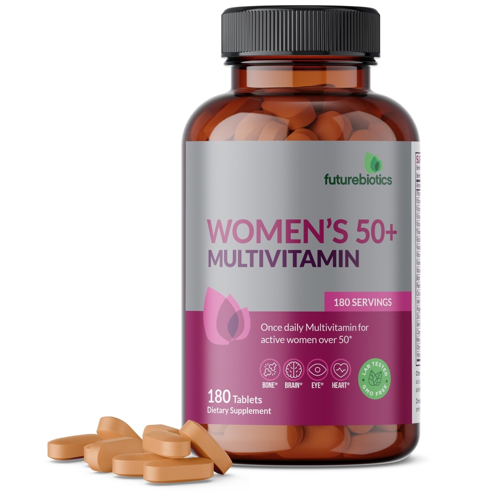 Futurebiotics Frauen 50+ Multivitamin Einmal täglich Multivitamin für aktive Frauen über 50, Non-GMO, 180 Tabletten