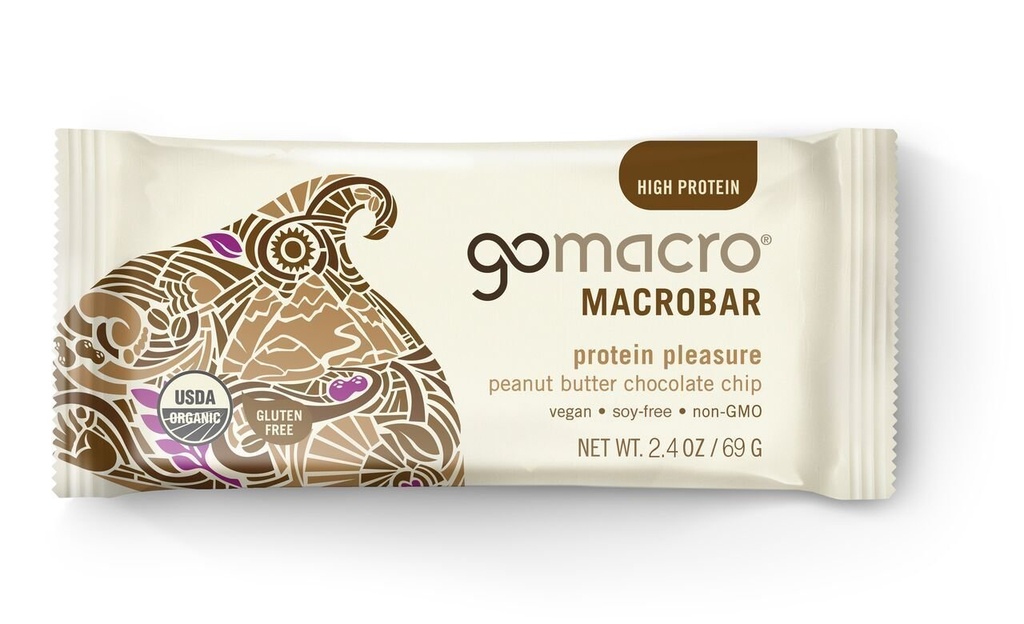 GoMacro, barre de plaisir protéinée, croustilles de chocolat au beurre d'arachide, 2,4 oz