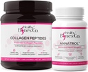 Annatrol Bone Support & FORTIBONE Collagen Peptide w/FORTIGEL, VERISOL - Komplette Knochen, Gelenk, Haut, Haare, Nägel & Stoffwechselunterstützung | 1 Monat Versorgung (Tub, 390g)