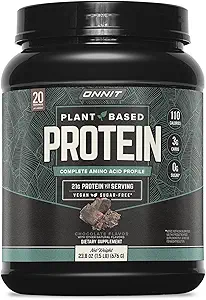 ONNIT Polvere vegetale di proteine, aroma di Vanilla, 20g Proteine per Serving, Vegan e Latticini Integratore alimentare gratuito con 20 Serve per Tub, 21.9 oz