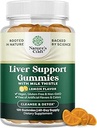 Natura Artigianato pulizia Herbal fegato Detox Gummies supporto al fegato Latte Thistle Gummies con estratto di carciofo Curcumina e L-Carnitina - Vegan e Non-GMO - Limone dolce (60 Serve)
