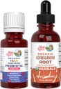 MaryRuth Organics Precision Probiotic Drops für Teens (Raspberry) & Ashwagandha Drops | USDA Organic | Vitamins for Gut Health, Relaxation, & Overall Wellness | Vegan, Non-GMO, Gluten Free