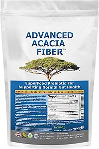 Polvere solubile prebiotica della fibra della polvere di acacia organica Viaggi da bagno perfetti, digestione, sollievo IBS, Leaky Gut Riparazione 24oz w/Scooper