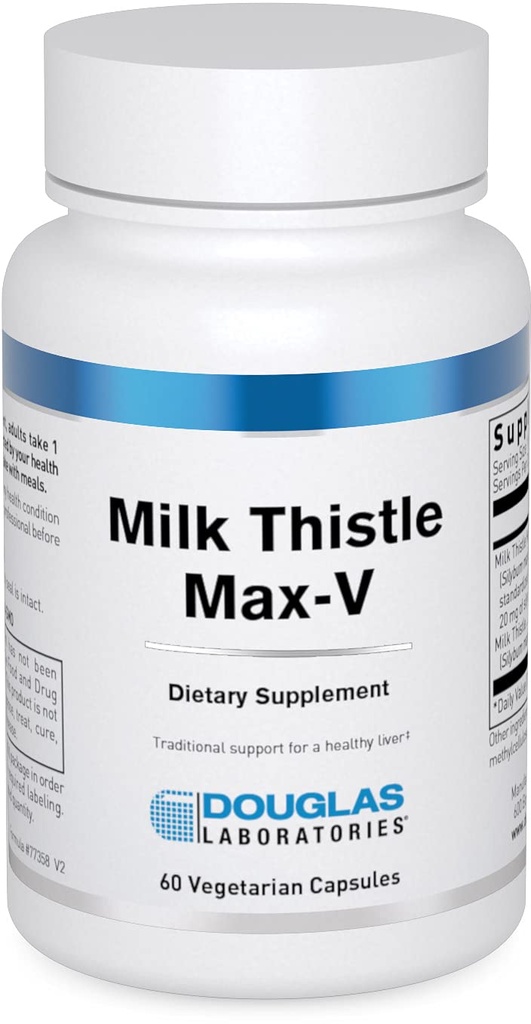 Douglas Laboratories Milchdistel Max-V | Standardisierte Kräuterextrakt für Leberunterstützung | 60 Kapseln