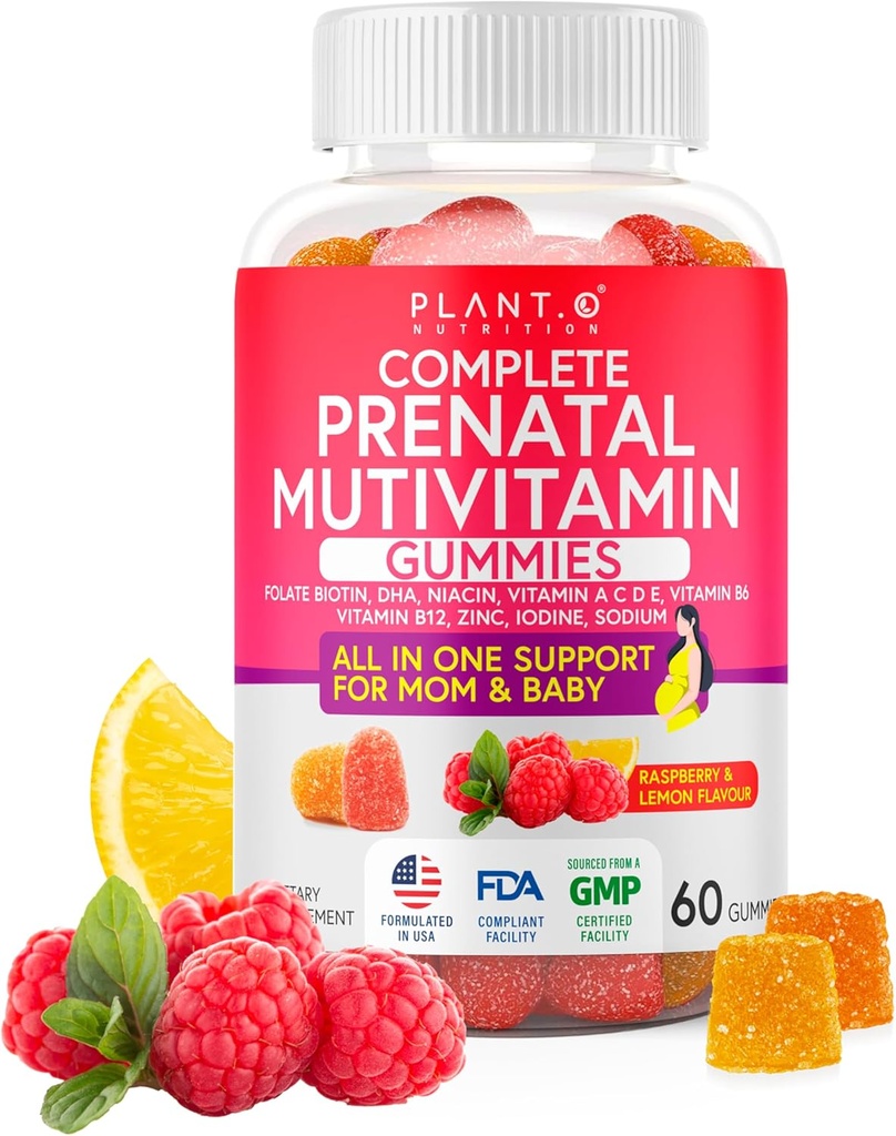 Gummie prenatali per le donne con DHA, Folate, Vitamina B C D | Miscela Deliziosa Multivitamina per il supporto fetale e neurale, Bones, Energy & Immunity Durante la gravidanza