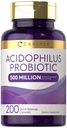 Carlyle Acidophilus Probiotic Capsule per Donne e Uomini | 500 Milioni di CFU | 200 Pills | Lactobacillus Supplement | Non OGM e Gluten Free