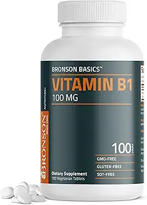 Bronson Vitamin B1 100mg, Non-GMO, 100 Vegetarische Tabletten