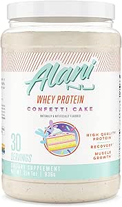 Alani Nu Whey Protéines Poudre Confetti Cake de 23g Protéines à faible teneur en sucre et en enzymes digestives