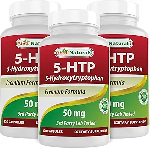 Best Naturals 5-HTP 50 mg 120 Kapseln, 5 HTP Kapseln unterstützt Entspannung und erholsamen Schlaf (360 Count(Pack von 3))