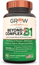 croissance de la vitamine au-delà du complexe B1 - supplément de vitamine B1 naturelle à l'allithiamine avec les vitamines B essentielles, la thiamine, la niacine, la biotine, le magnésium et plus - soutient l'énergie, l'humeur et le système nerveux - 90 capsules