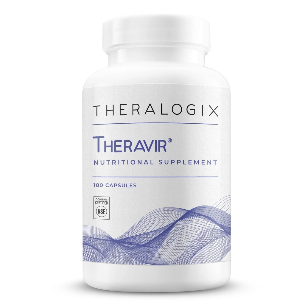 Theralogix Theravir Immununterstützungsergänzung - 90-Day Supply - Immununterstützungsergänzung für Damen und Herren - Inklusive Vitamin D3, Vitamin C, Zink, Quercetin & Melatonin - NSF zertifiziert - 180 Kapseln