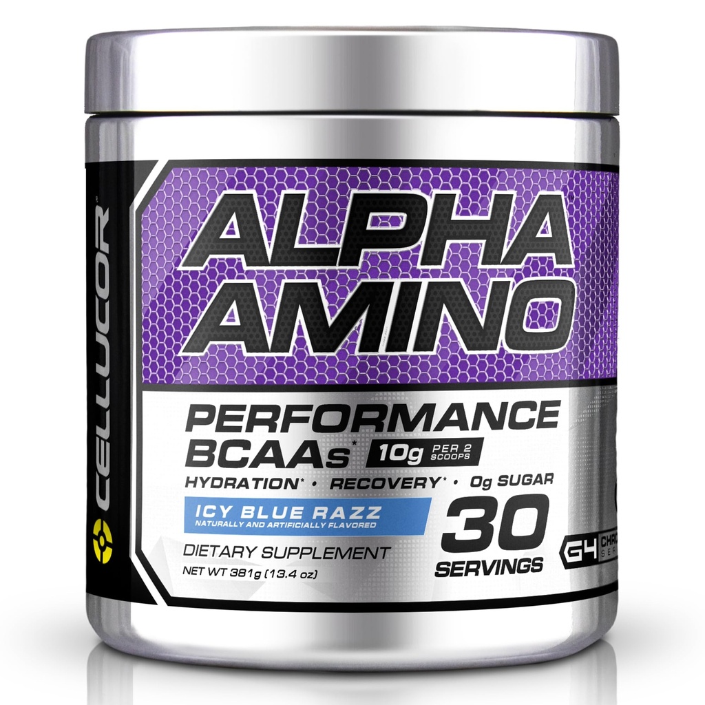 Cellucor Alpha Amino EAA & BCAA Polvere | catena ramificata aminoacidi essenziali + elettroliti | Razz blu ICY | 30 Serve