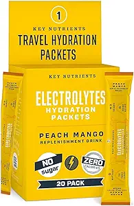 KEY NUTRIENTs Electrolytes Powder Packets - Fresh Pink Lemonade 40 Pack Hydration Pack Pack - Polvere di idratazione di viaggio - No Sugar, No Calories, Gluten Free - Made in USA