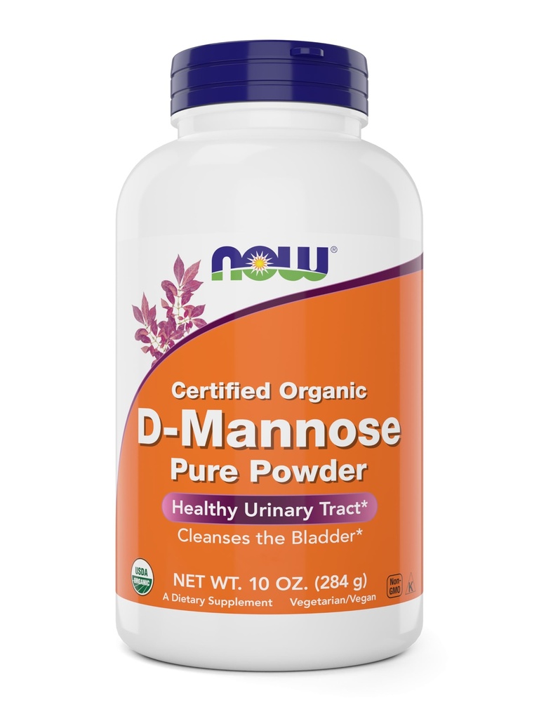 NOW Foods Pure, Organic D-Mannose 10 oz Powder - Bladder Cleanse and Urinary Tract Health Supplement - Non-GMO - Vegan Friendly - 2000mg / 2 Gramm pro Servieren