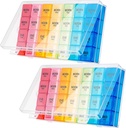 Dandat 2 Pack XL Große wöchentliche Pille Organizer 4 Mal pro Tag Monatliche Pille Organizer Große Medizin Organizer 28 Tage Pille Box Organizer Weekly 7 Tage Pill Dispenser 4 Mal pro Tag