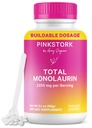 Pink Stork Monolaurin Pellets – Vegan Lauric Acid Immune & Gut Support pour les femmes – Équilibre microbien, bien-être digestif – Supplément Monolaurin sans odeur, scoopable – 226g – 75 portions