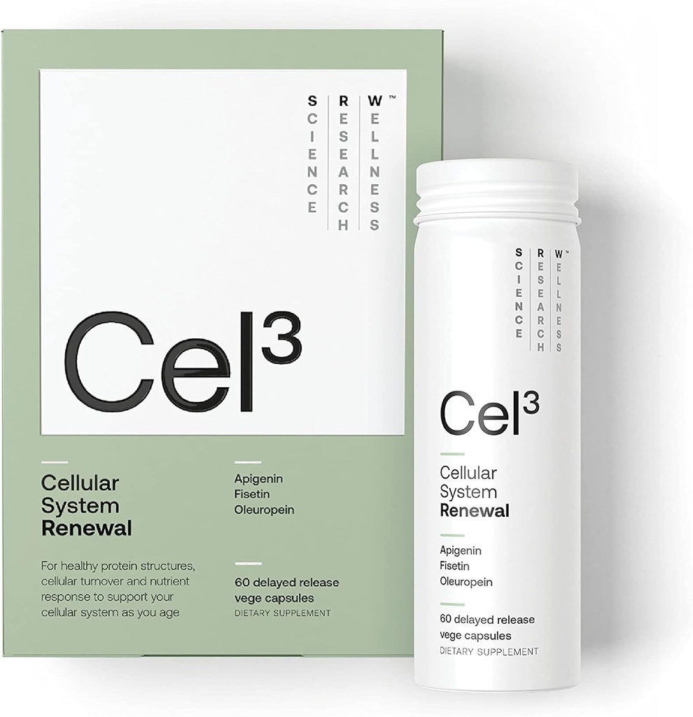 SRW Cel3 Renewal 60 Kapseln | Stammzellergänzung mit Fisetin, Apigenin & Oleuropein | für jugendliche Zellfunktion & Erneuerung, Gesundes Altern