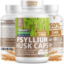 N1N Premium Psyllium Husk Kapseln [All Natural,1450 MG] Leistungsstarke lösliche Faserergänzung zur Unterstützung von Regelmäßigkeit und Verdauungsgesundheit, 240 Kapseln