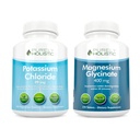Chlorure de potassium 99mg + Glycinat de magnésium 400mg - 365 + 270 Comprimés - Ensemble végétarien - Fabriqué aux États-Unis