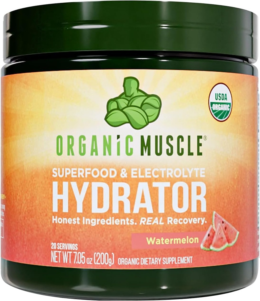 Hydrateur des muscles organiques en poudre d'électrolyte naturel pour la performance et la récupération du pic - Saveur de pastèque, 20 portions