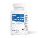 MAJOR Tab-A-Vite Multivitamin Tablets - Multivitamina senza glutine per adulti, Supporti Salute complessiva, Supplemento multiminerale, 1000 Conte