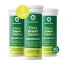 Stupefacente erba verde compresse Superfood: Green Superfood acqua aromaing Tablet con antiossidanti e verdi alkalizing, Lime di limone, 10 conte (pacchetto di 3)