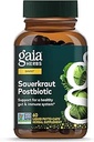 Gaia Herbs Sauerkraut Postbiotic - Natural Gut Health & Immune Support Supplement - Realizzato con Sauerkraut Fermentato - Libero da Latticini, Soia & Gluten - 60 Vegan Capsule (30 Serve)