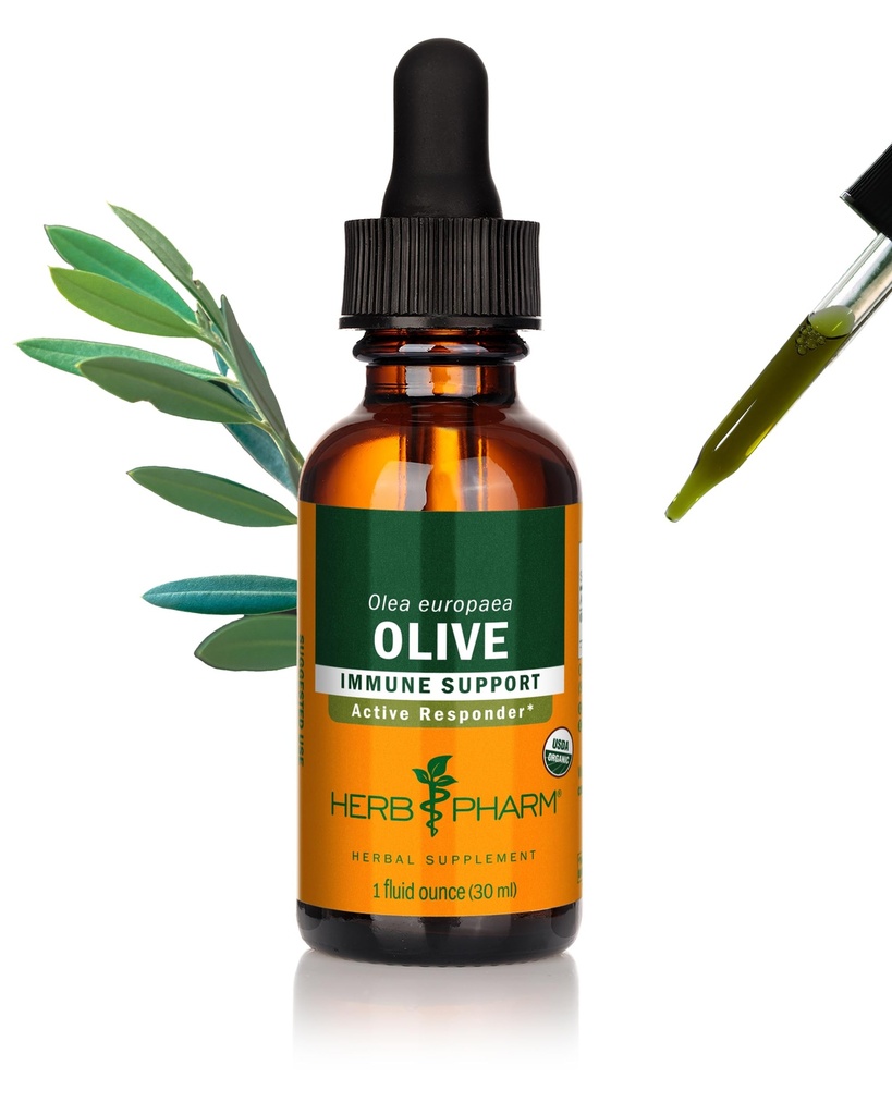 Herb Pharm Certified Olive Leaf Liquid Extract pour le support du système immunitaire - 1 Once