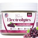 Zucchero Zero - Polvere di elettroliti d'uva Concord - Idratazione molto rinfrescante - Caffeina Energia libera con tutti gli ingredienti naturali - Vegan, Keto & Paleo - Miscela di bevanda di elettroliti senza zucchero - 30 Serve